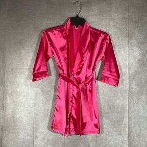Girls Hot Pink Satin Spa Bridesmaids Robe | See Measurements